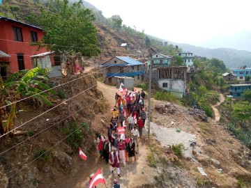 कांग्रेस एमाले गठबन्धनको घरदैलो अभियान जारी